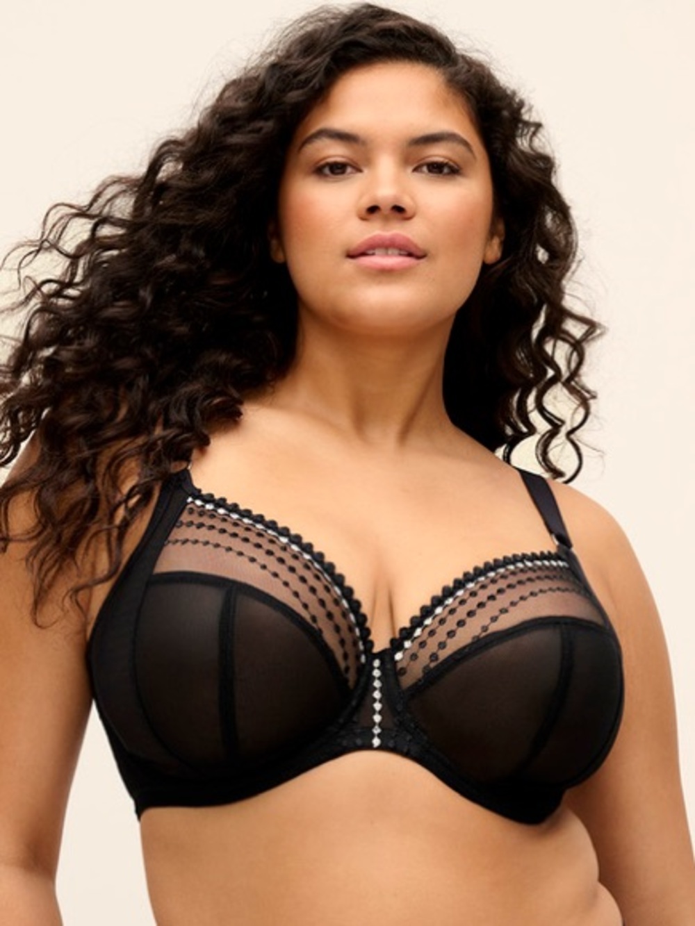 Elomi Matilda Plunge Bra Black Underwire Convertible EL8900 Size UK 36JJ US 36N